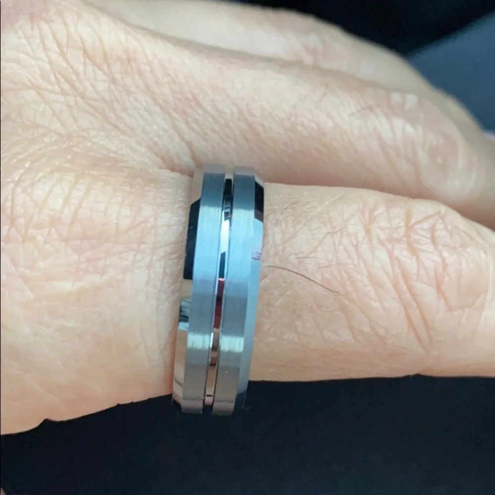 New unisex women or men brushed 7mm Tungsten men's Ring Wedding Band